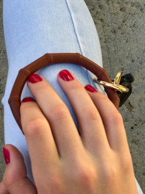 Silicone Bamboo design bangle keychain