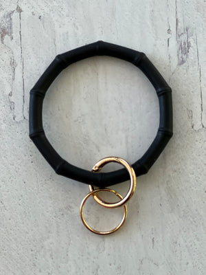 Silicone Bamboo design bangle keychain