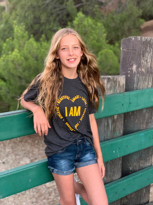 JCWINSEM Women's Boutique Clothing I AM yellow heart shirt!!